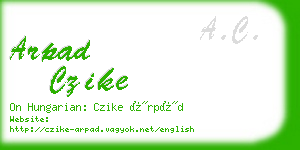 arpad czike business card